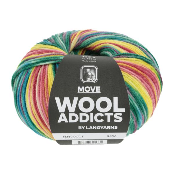 Ein Knäul Wool Addicts Move Farbe 1 mit Banderole